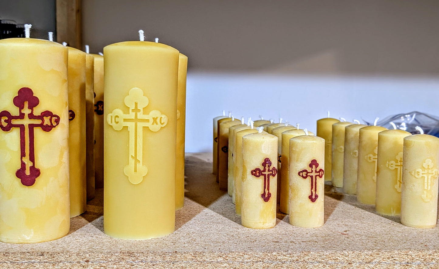 100% Pure Beeswax - Unpainted Small Cross Candle
