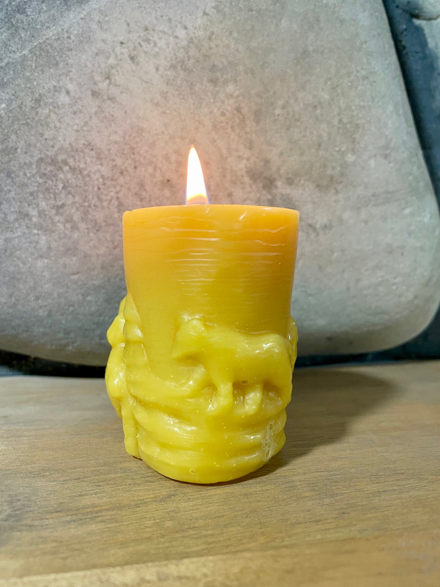 Mama Bear Pillar Candle - 100% Beeswax