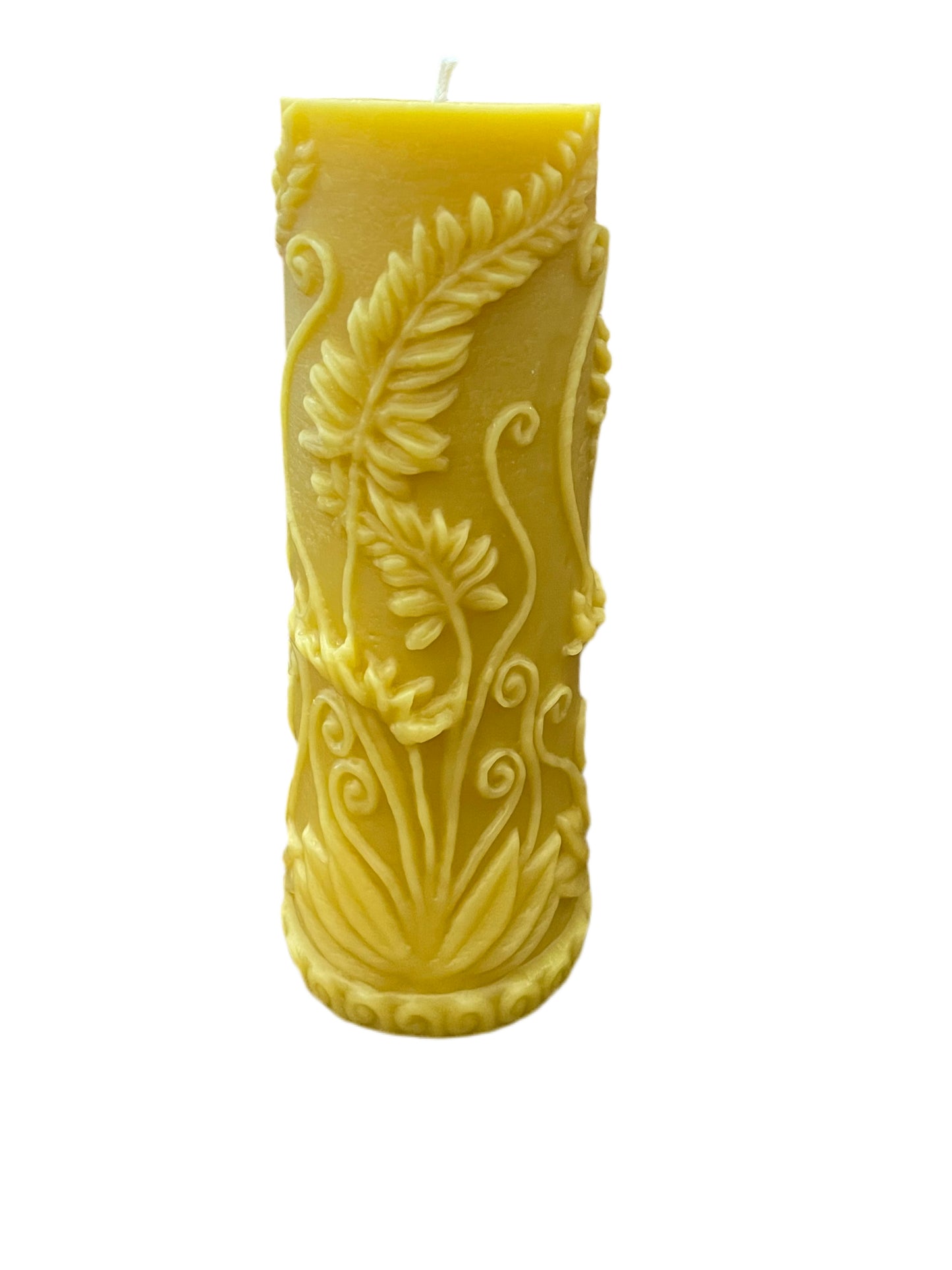 Elegant Fern 100% Beeswax Pillar Candle