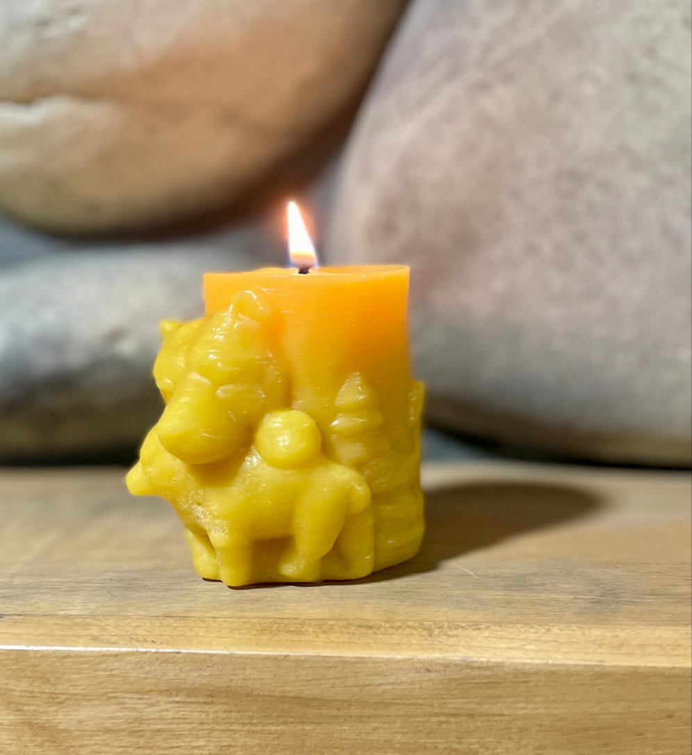 Mama Bear Pillar Candle - 100% Beeswax