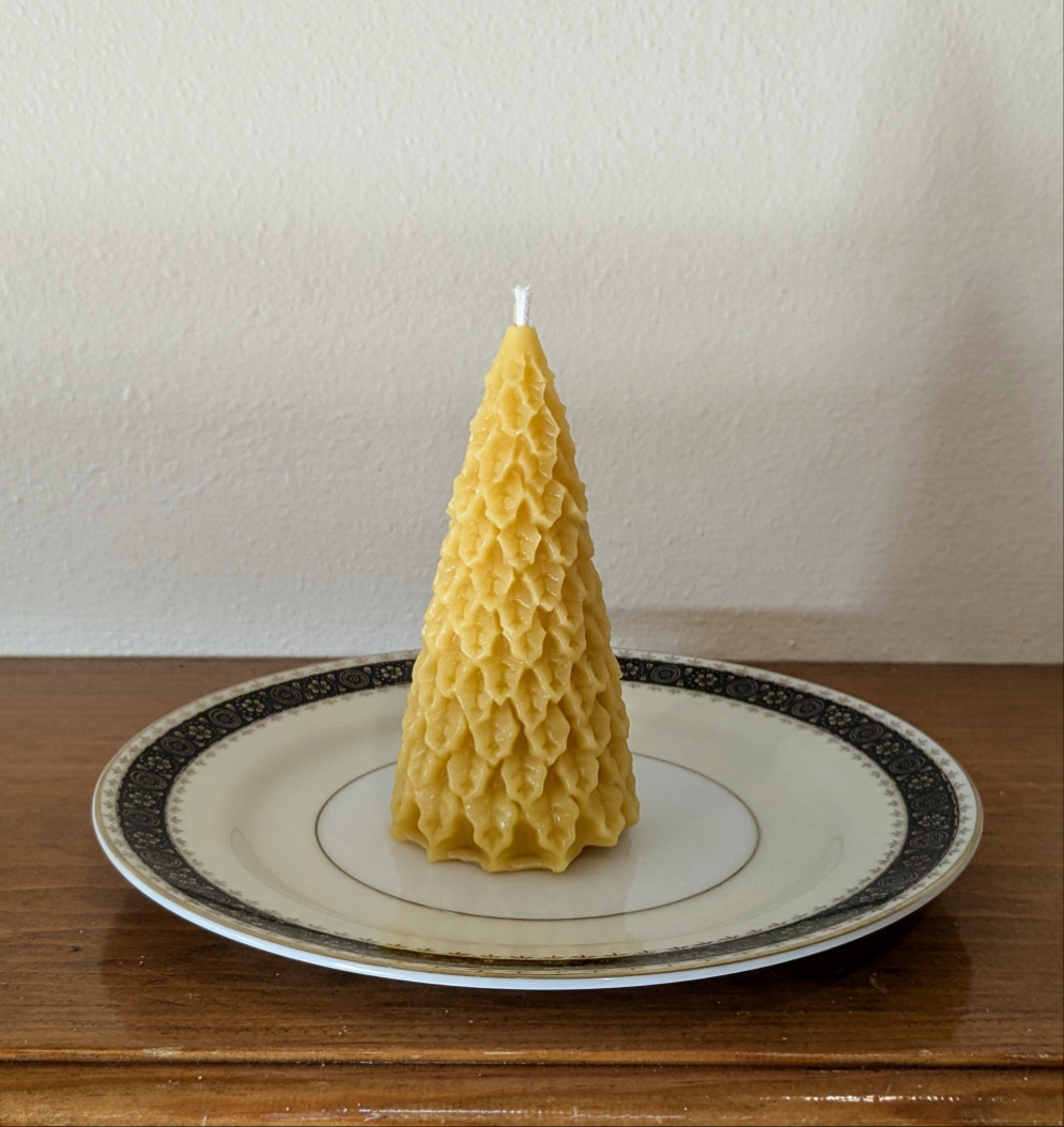 Tree - Holly Christmas Tree 100% Beeswax Candle