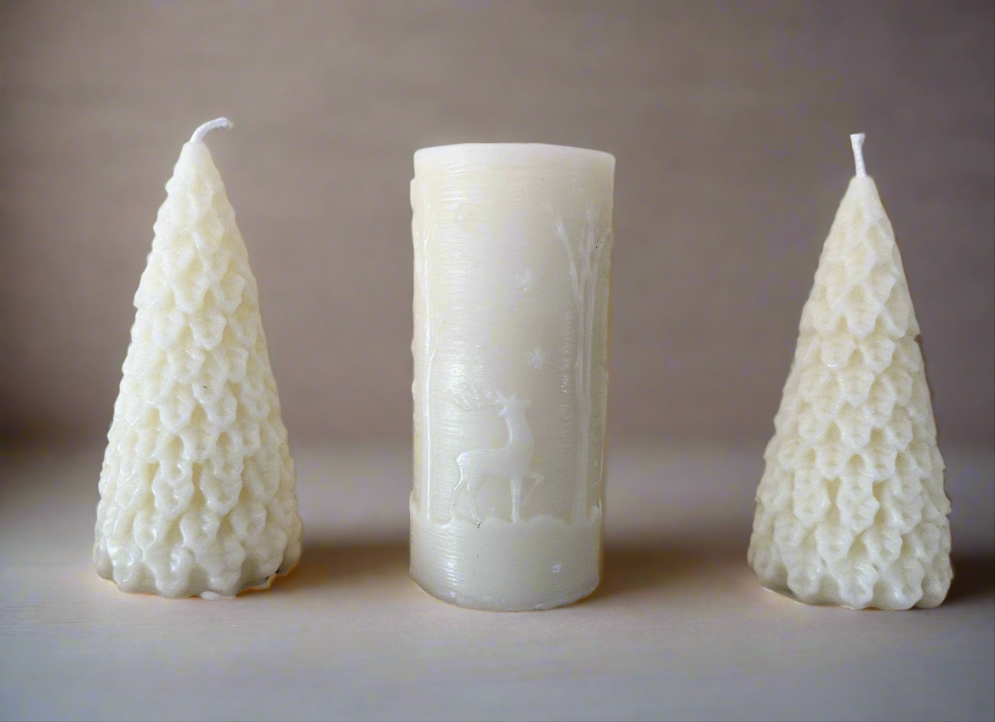 Deer Winter Woodland - 100% Beeswax Candle