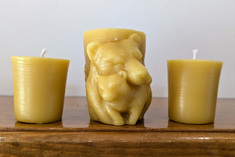 Mama Bear Pillar Candle - 100% Beeswax