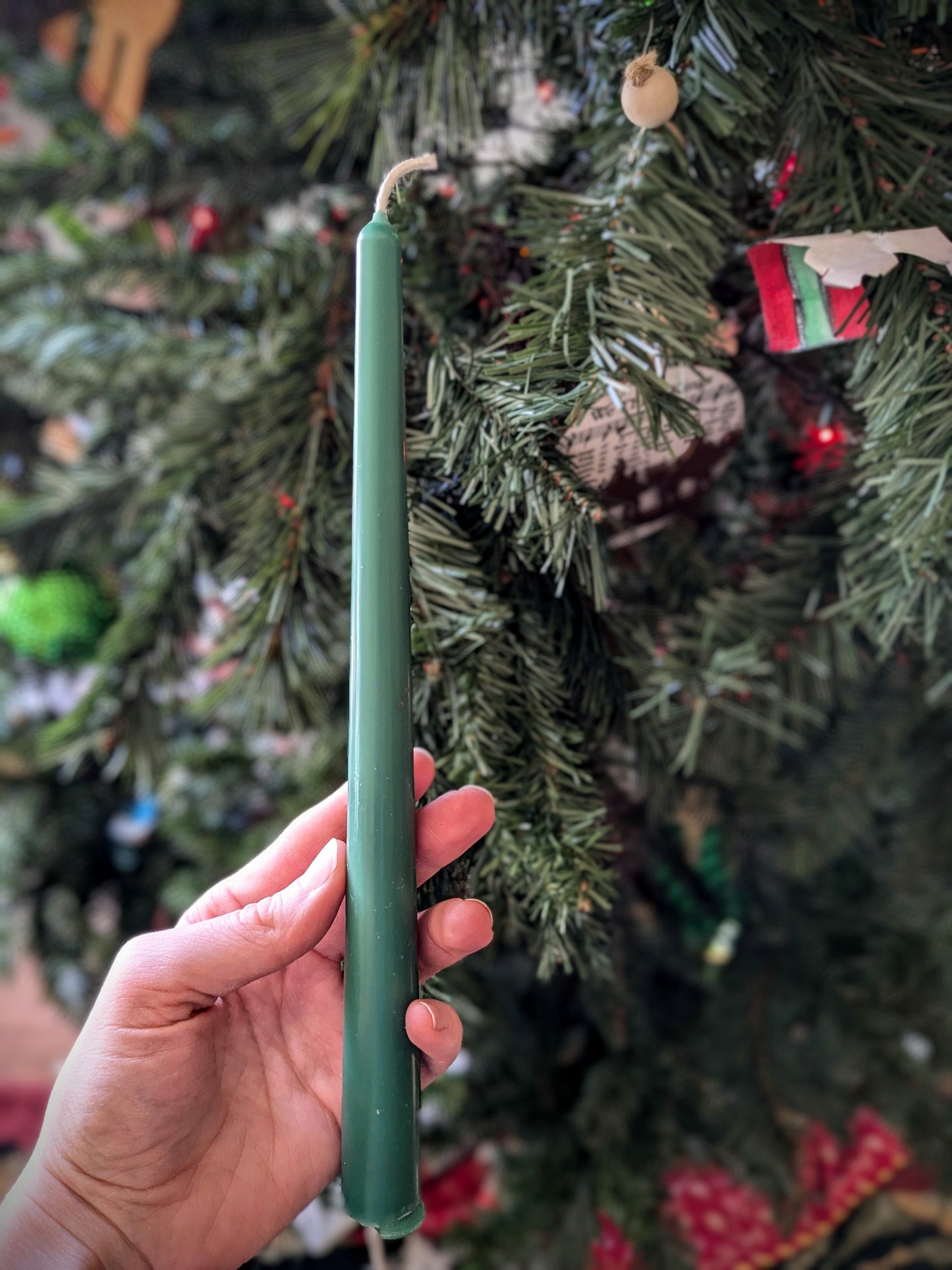 10" Green Taper Candle