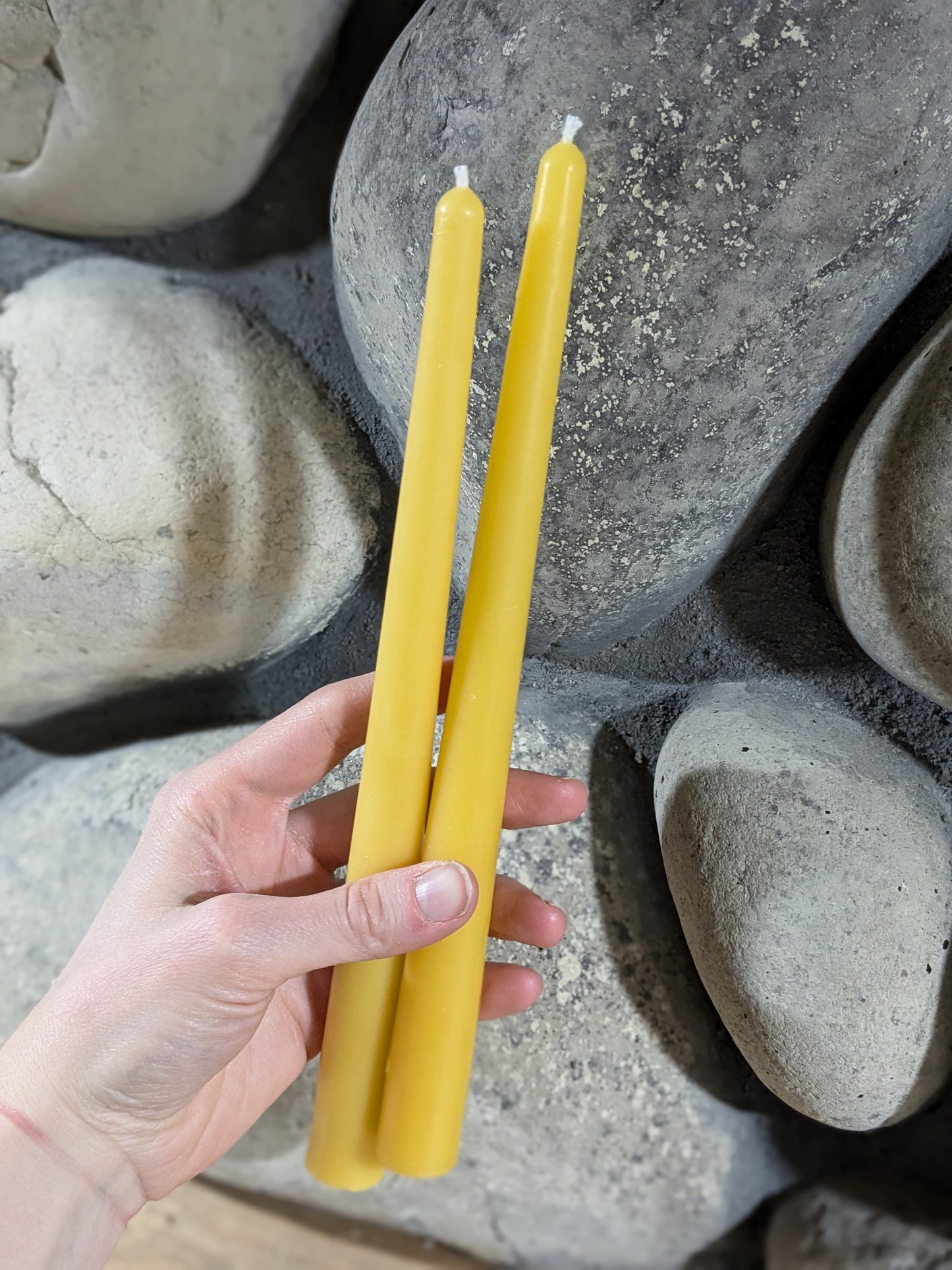 Yellow Taper Candle 10" - 100% Pure Beeswax (set of 2)