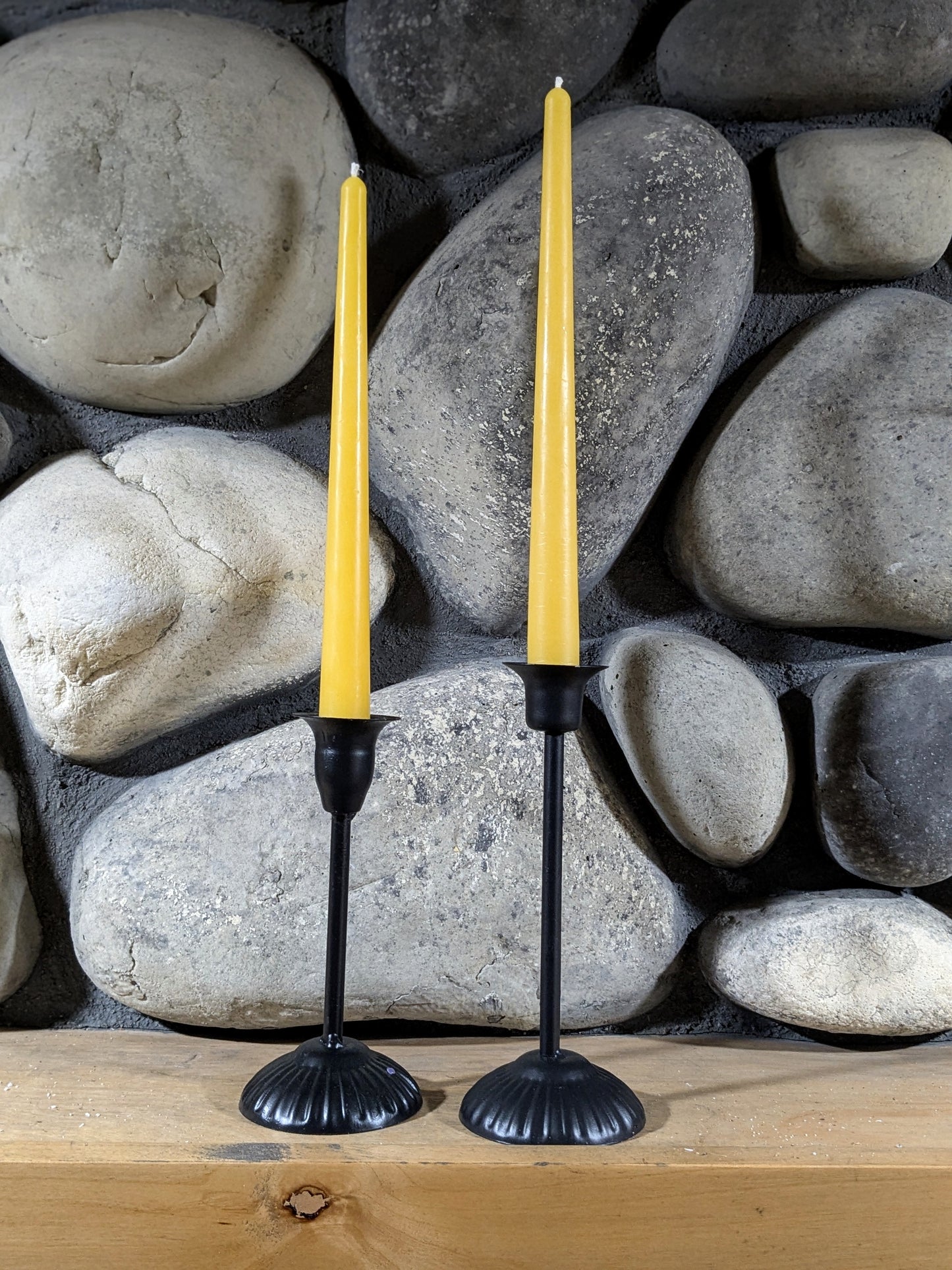 Yellow Taper Candle 10" - 100% Pure Beeswax (set of 2)