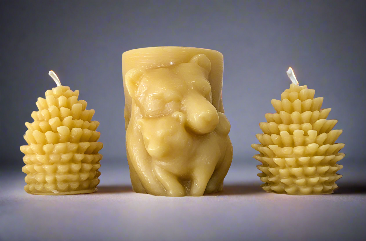 Mama Bear Pillar Candle - 100% Beeswax