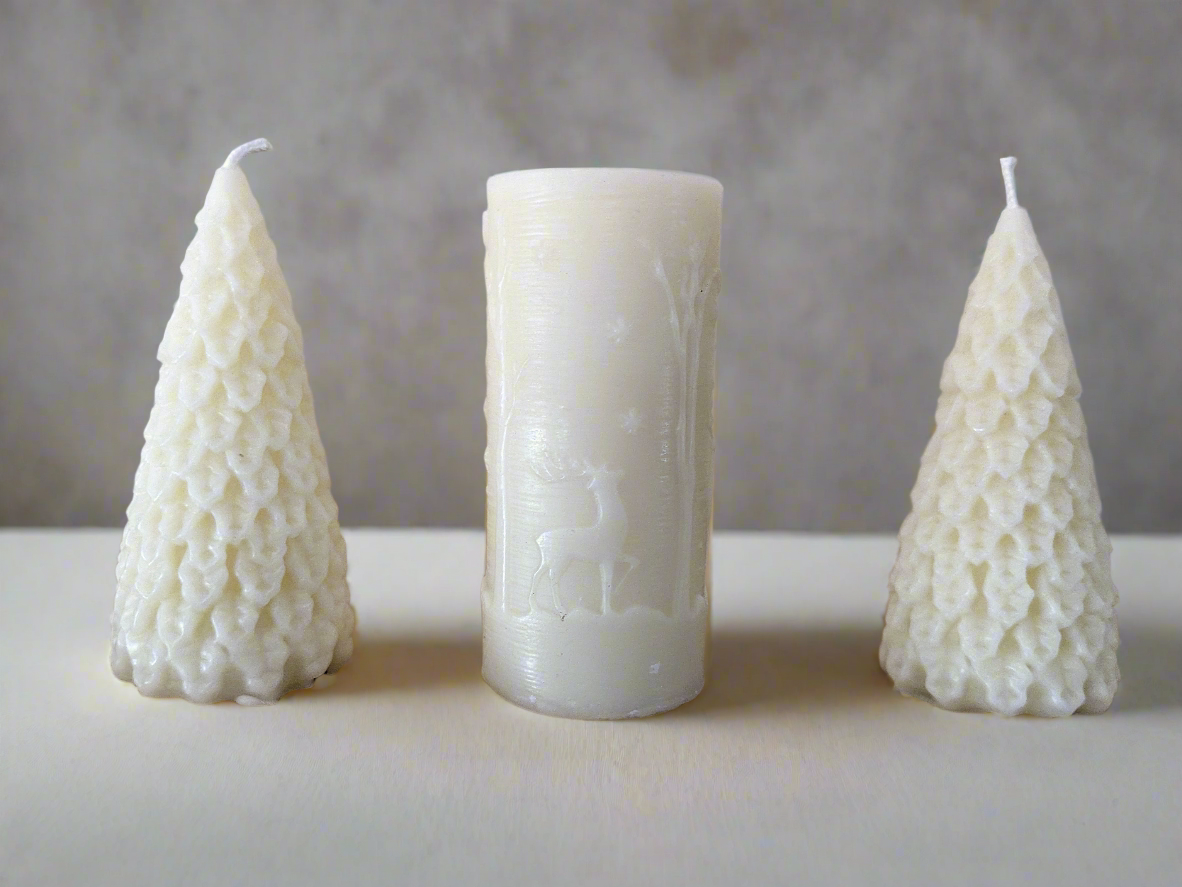 Tree - Holly Christmas Tree 100% Beeswax Candle