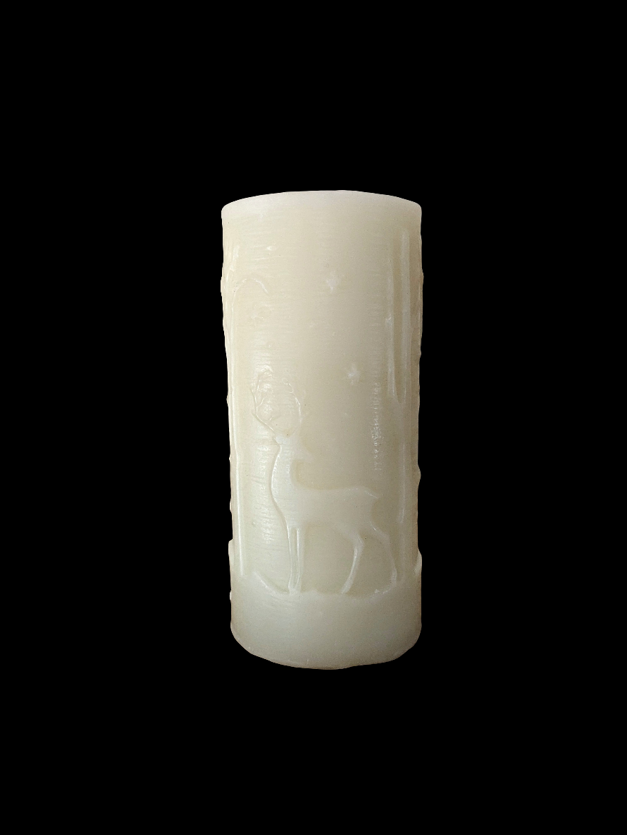 Deer Winter Woodland - 100% Beeswax Candle