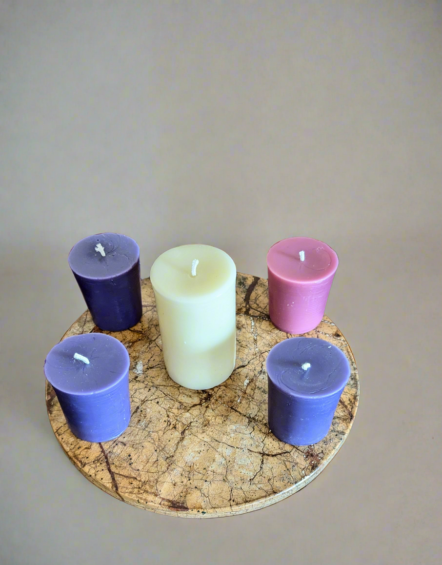 100% Beeswax Votive Advent Candles - set of 4