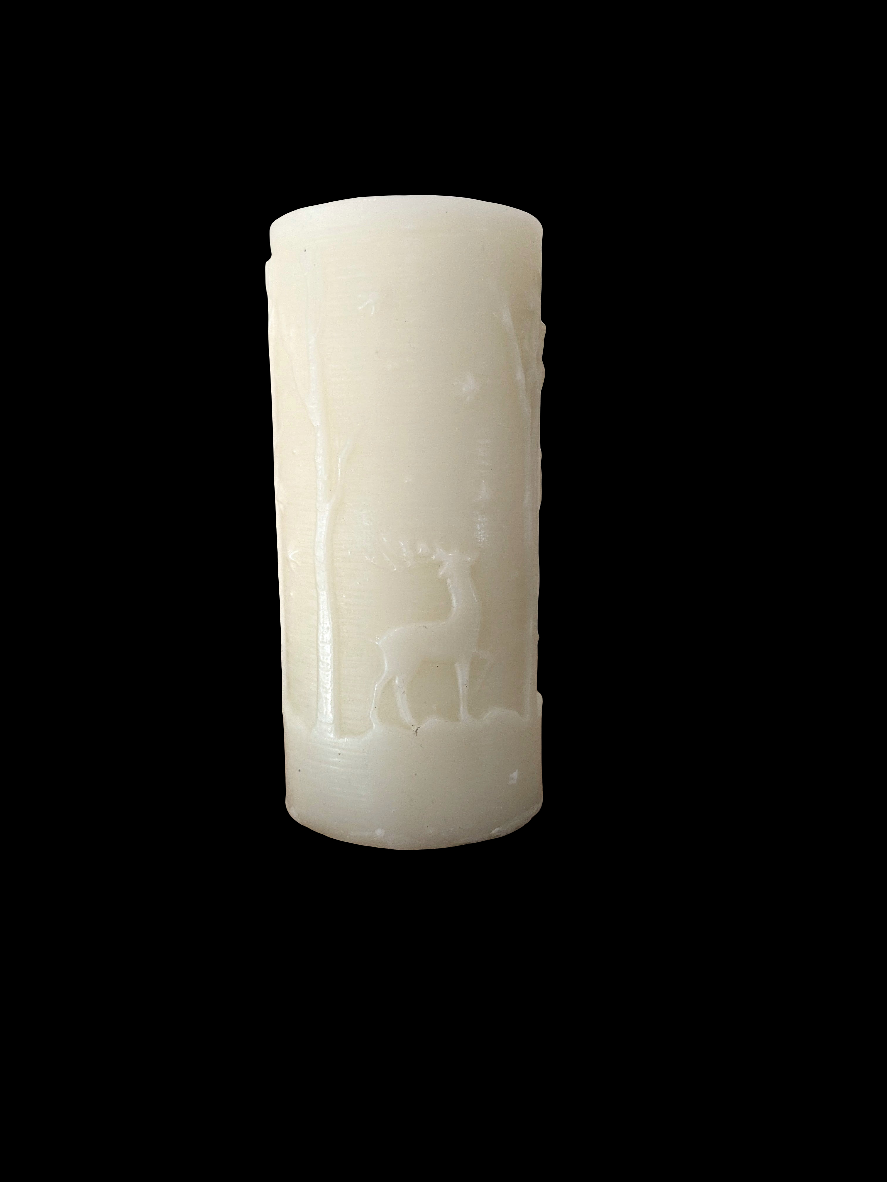 Deer Winter Woodland - 100% Beeswax Candle