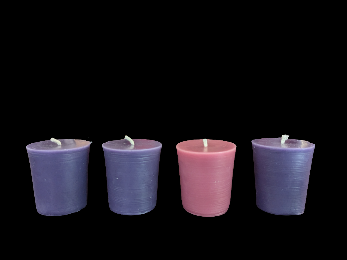 100% Beeswax Votive Advent Candles - set of 4