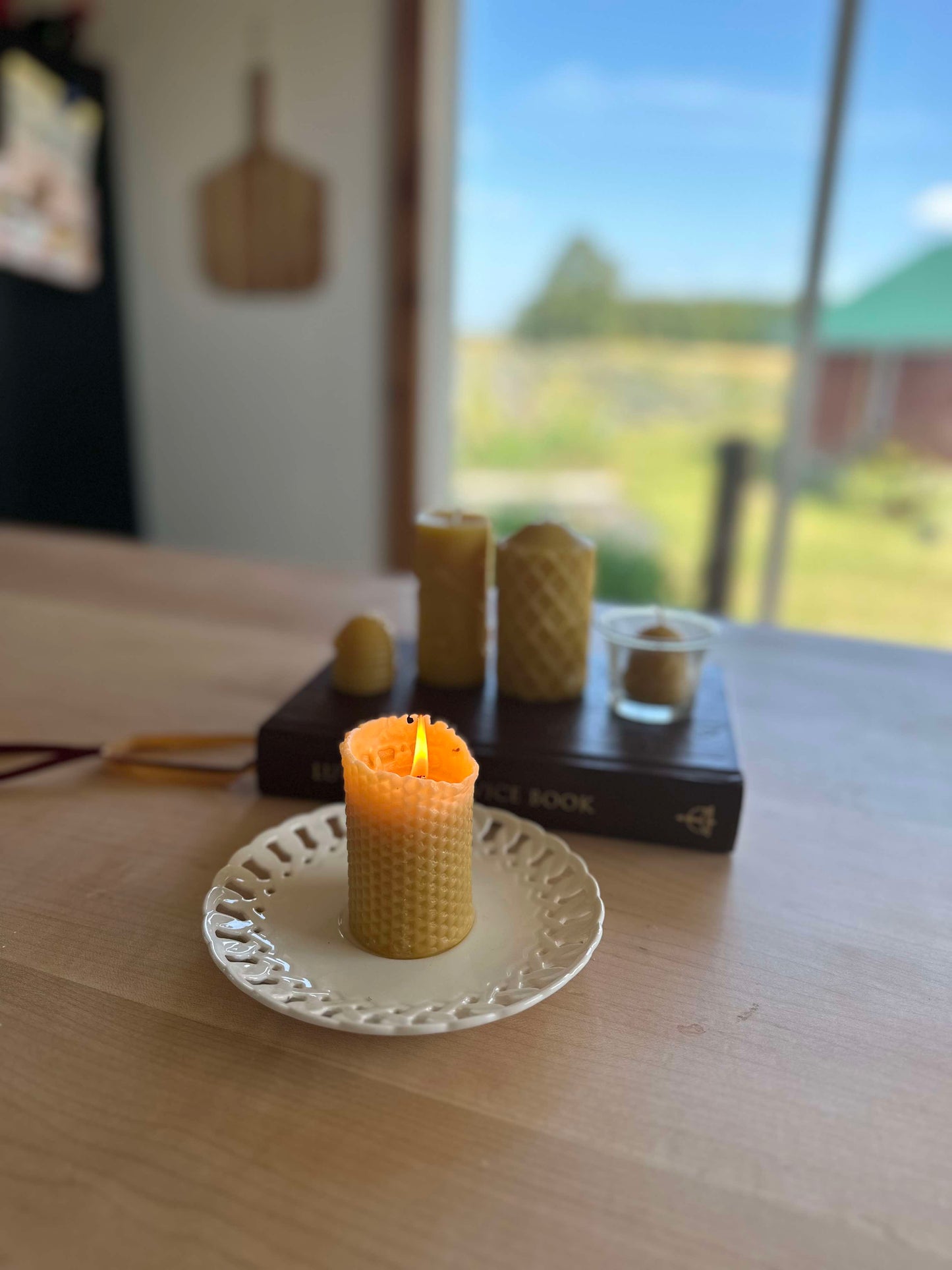 Honeycomb Pillar 100% Beeswax Candle