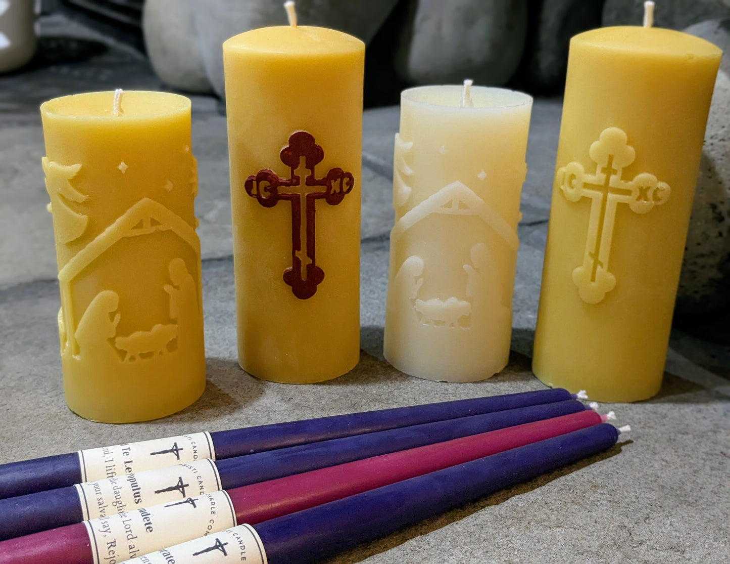 100% Beeswax Advent Taper Candle - set of 4