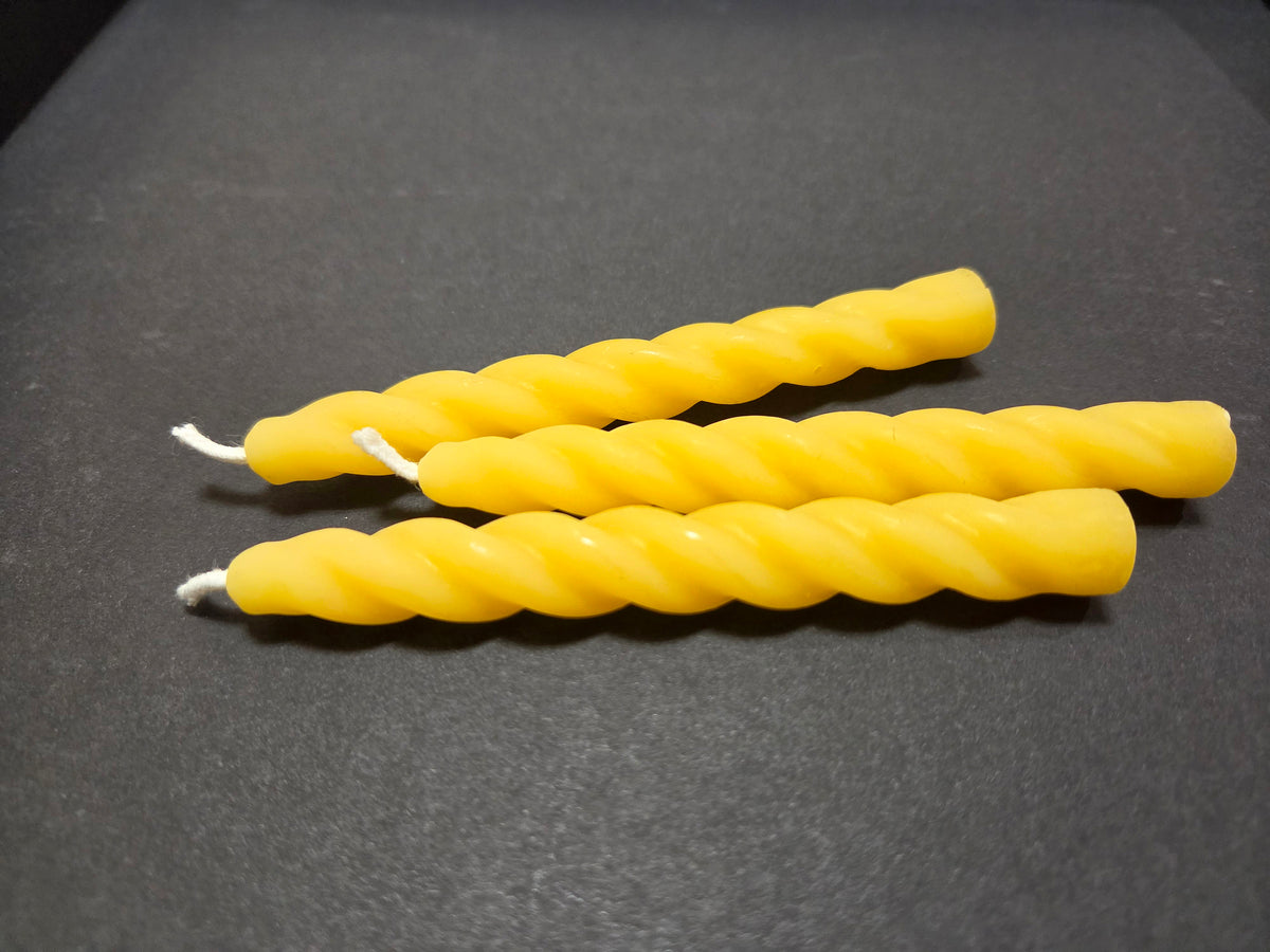 Mini Twisted Taper Candle | 100% USA Beeswax