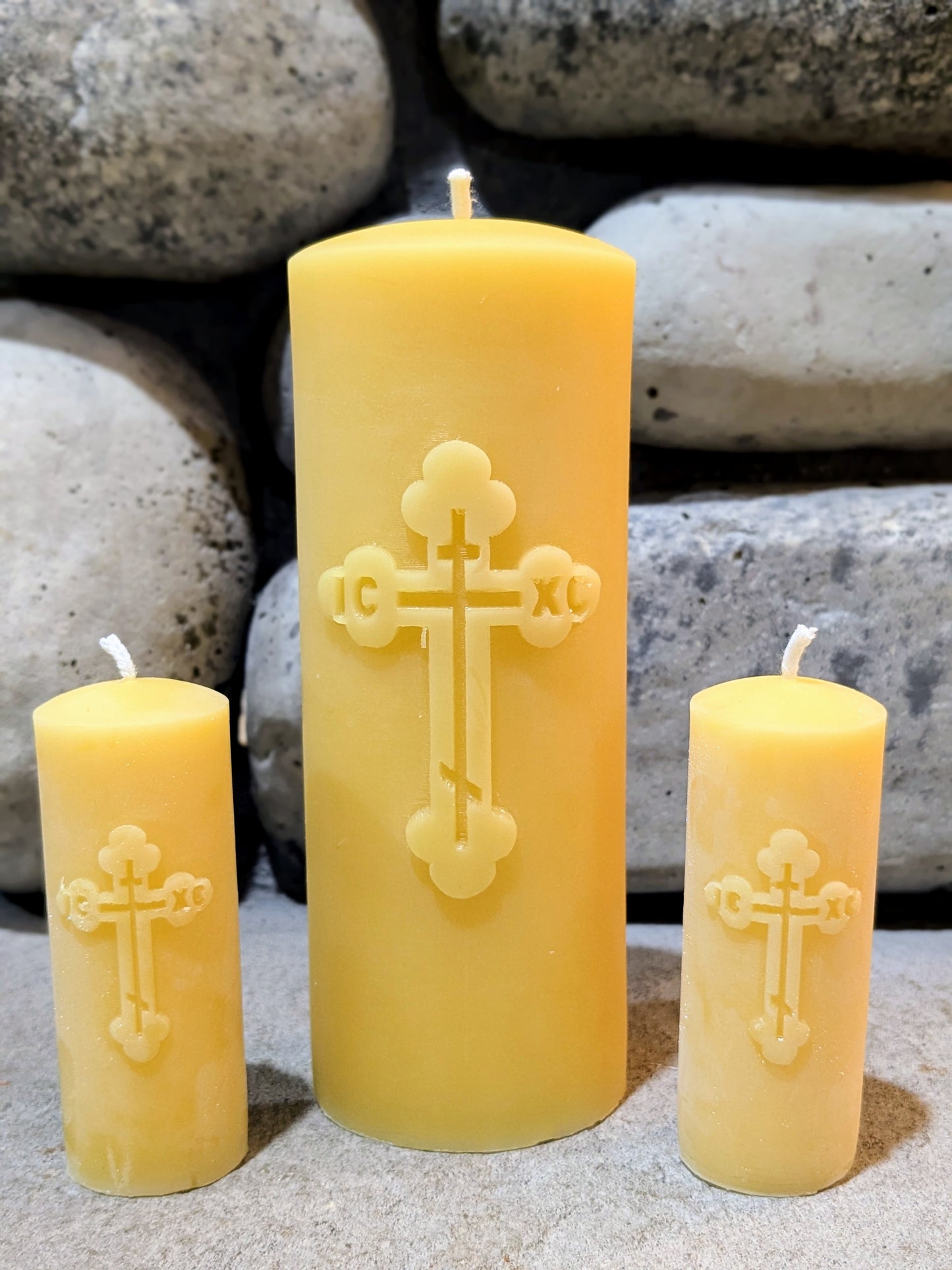 100% Pure Beeswax - Unpainted Small Cross Candle