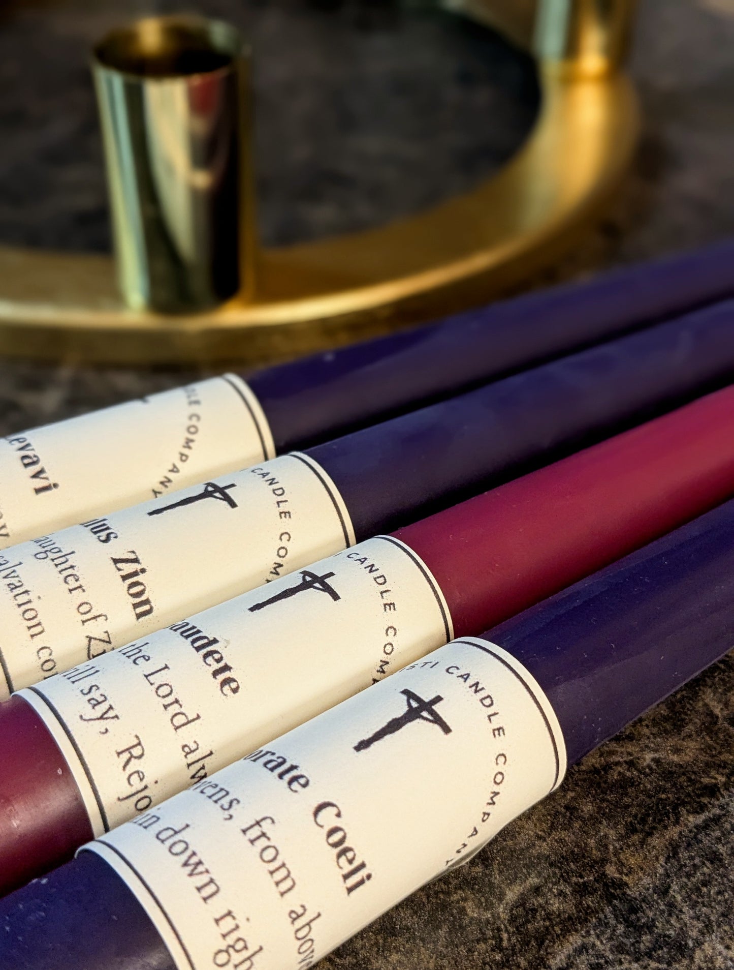 100% Beeswax Advent Taper Candle - set of 4