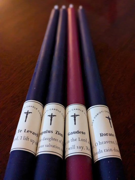 100% Beeswax Advent Taper Candle - set of 4