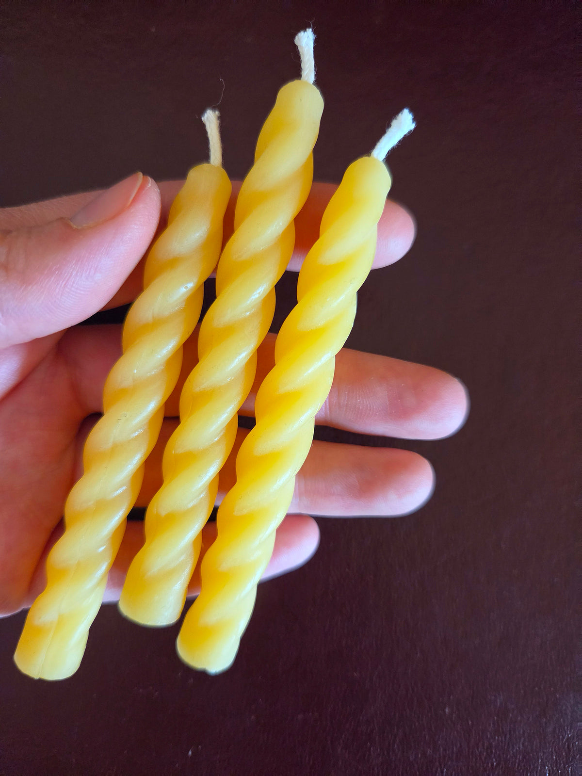 Mini Twisted Taper Candle | 100% USA Beeswax