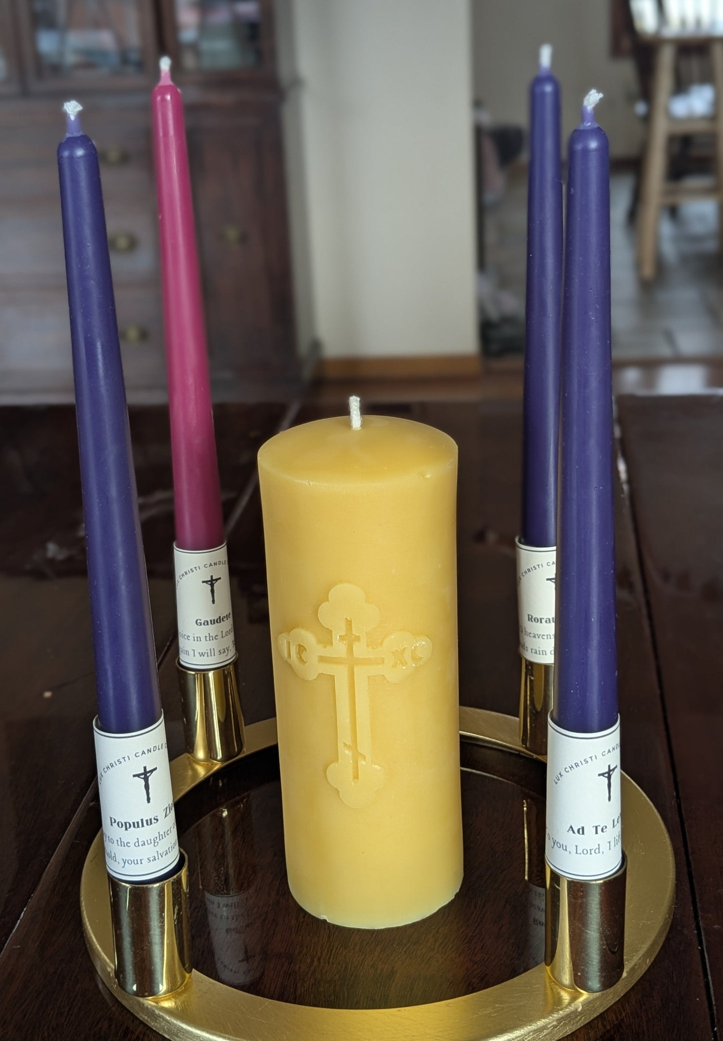 100% Beeswax Advent Taper Candle - set of 4