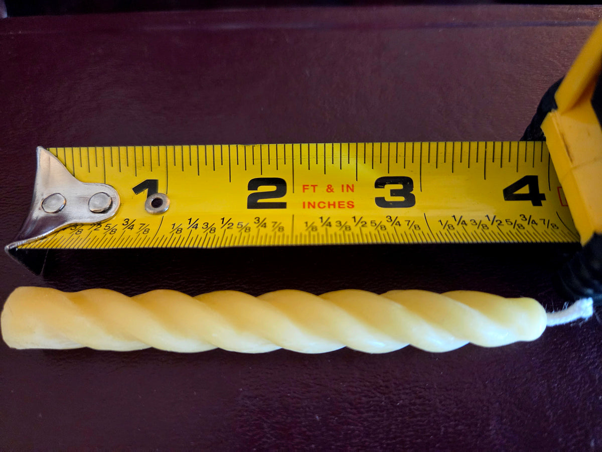 Mini Twisted Taper Candle | 100% USA Beeswax