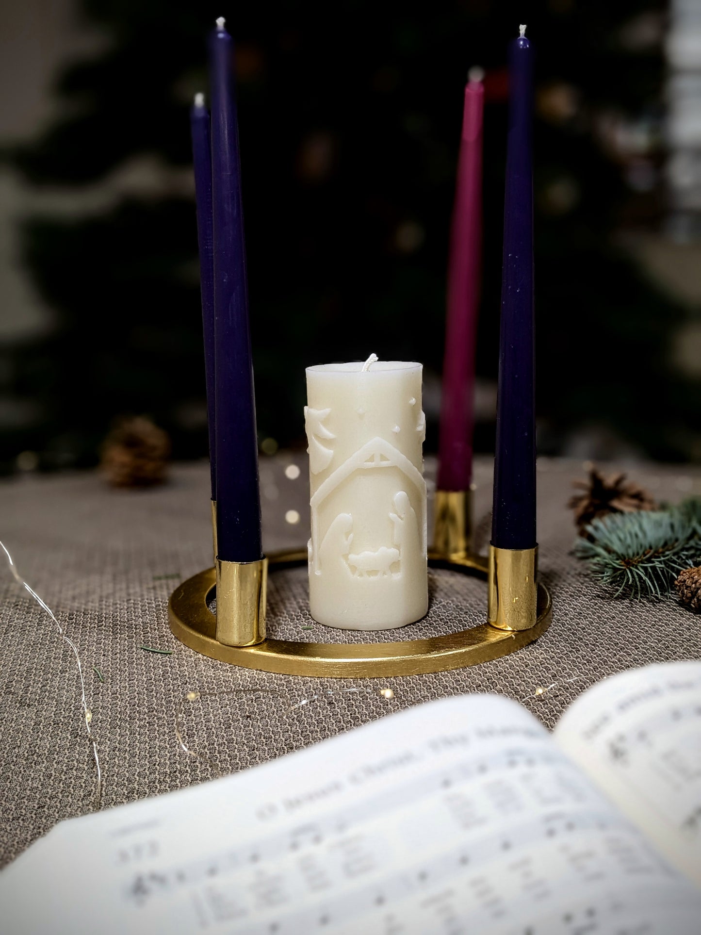 100% Beeswax Advent Taper Candle - set of 4